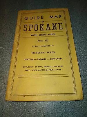 Metsker Maps Spokane Washington 1949 • $30