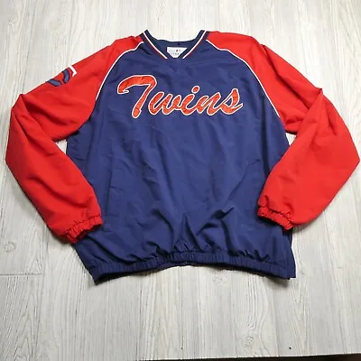 Minnesota Twins Track Jacket Adult XL Pullover Side Zip Blue Red Embroidered • $21.05