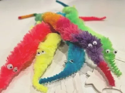 SUPER *RAINBOW MAGIC WORMS USA ~ 5 / 10 / 20 / 40 Pcs Twisty Fuzzy Wiggle Favor • $5.95