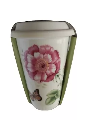 Lenox Butterfly Meadow Hydrangea 10 OZ Ceramic Thermal Travel Mug • £12.33