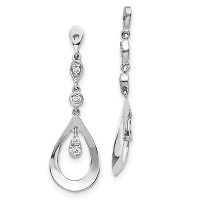 $313.74 • Buy Real 14kt White Gold Teardrop Dangle Diamond Earring Jackets