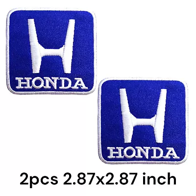 2PCS Honda Logo Blue Motor Sport Size 2.87 X2.87  Embroidered Iron On Patch • $5.35