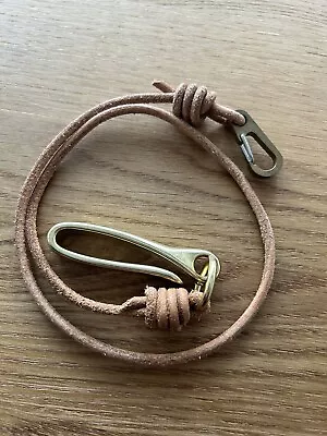 No. Forty Nine Leather Co Wallet Tether/ Lanyard Key Chain With Solid Brass Hook • £0.99
