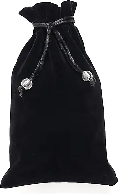 Drawstring Pouch Velvet Bag 5.5x9 Inches Black Drawstring Cloth Small • $8.48