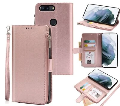 $9.45 • Buy Oneplus 5T Full Grain Finish Wallet Case Zipper & Wrist Strap