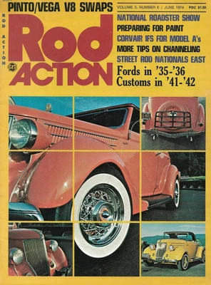$12.95 • Buy Rod Action 1974 June - Fords '35-36, Customs '41-42, Hupmorod, V-8 Pinto/vega*
