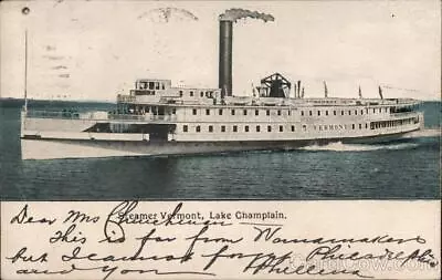 Steamer VermontLake Champlain Antique Postcard 1c Stamp Vintage Post Card • $9.99