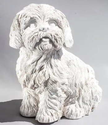 Unpainted Dog Statue Pet Loss Memorial Bolonka Maltese Outdoor Yard Garden Decor • $65