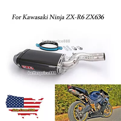 For Kawasaki Ninja ZX6R ZX636 2007-2008 Motorcycle Exhaust Muffler Pipe Carbon • $293.40