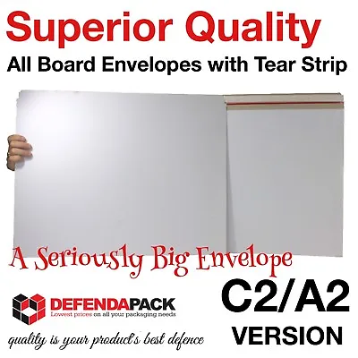 50 X C2 A2 625mm X 444mm  (24.64  X 17.5 ) EXTRA BIG  ALL BOARD WHITE ENVELOPES • £60.67