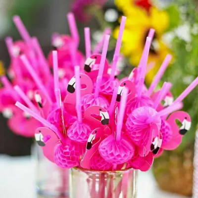 £4.44 • Buy Pink Straws Fun Cocktail Beach Umbrella Drinking Straw Party Home Supplies