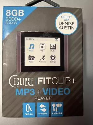 New! Eclipse Fit Clip Plus 8 GB MP3/ Video Player/ Pedometer SD Card Slot Gray • $29.99