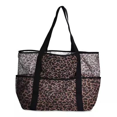 Leopard Mesh Beach Tote Bag Women's Travel Pool Large Outdoor Shoulder Strap • $19.96