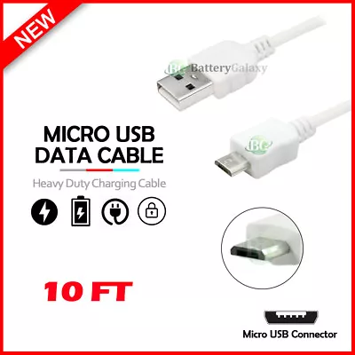 1-100 Lot Micro USB 10' Rapid Charger Data Cable Cord For Android Cell Phone • $3.29