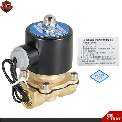 1/2 In 12V DC Brass Electric Solenoid Valve NPT Gas Water Air Normally Closed US • $23.16