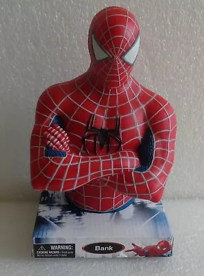 New 2007 Monogram Masterworks Marvel Comics Spiderman 3 Bust Bank 7 1/2  67005 • $49.99