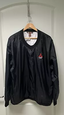 Harrington Mitsubishi Motor Jacket Men's 2XL Black Windbreaker Pullover V-Neck • $18.99