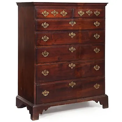 Chippendale Cherrywood Tall Dresser Chest Of Drawers Mid-Atlantic Circa 1800 • $5015