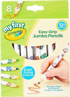 Colouring Pencils Assorted Colours Easy Grip Pencils For Toddlers Pack Of 8 • £8.99