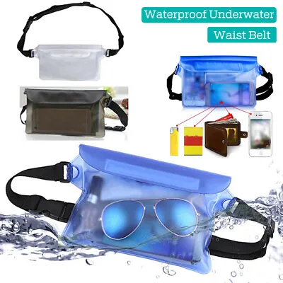 Beach Swimming Waterproof Underwater Waist Bag Pouch Dry Case Pack Pocket Wallet • £3.41