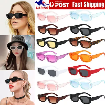 Vintage Sunglasses Retro Fashion Rectangle Square Sunglasses Shades Ladies UV400 • $9.11