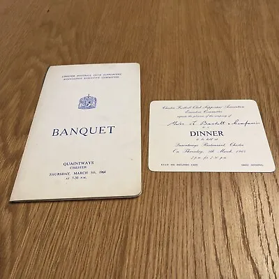 £3.99 • Buy Chester Fc Supporters Association Dinner Menu & Ticket 1964