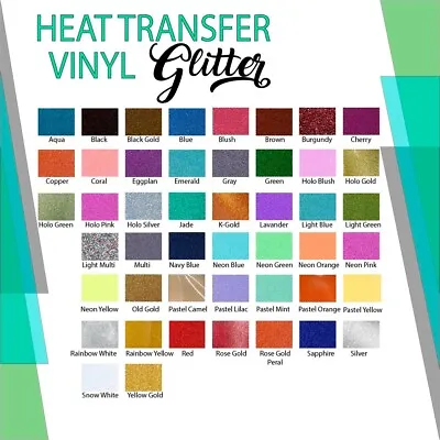 Glitter HTV Heat Transfer Vinyl Roll T-Shirt/Iron On Heat Press Cricut Cameo 20  • $89.48