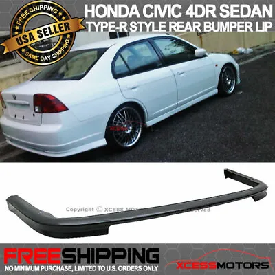 Fits 01-03 Honda Civic Sedan TR Style Unpainted Rear Bumper Lip Spoiler PP • $64.99