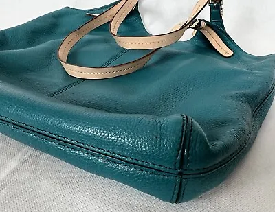 Michael Kors Turquoise Leather Fulton East West Tote GUC Handbag • $42