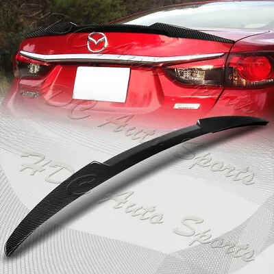 For 2014-2017 Mazda 6 Mazda6 W-Power Carbon Painted V-Style Trunk Spoiler Wing • $83.99