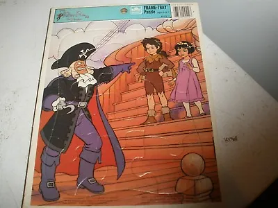 Vintage 1991 Peter Pan & The Pirates Golden Frame Tray Puzzle   • $12.99