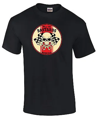 Biker Mean Old Bastards Round Style  Motorcycle Printed T Shirt In 6 Sizes • £15.49