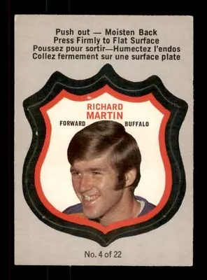 1972-73 O-pee-chee Players Crests #4 Richard Martin Vgex 559252 • $8.25