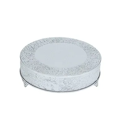 18  Wide Round Floral Embossed Cake Stand Dessert Holder Wedding Centerpieces • $66.95