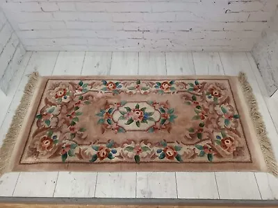 £100 • Buy Chinese Rug Vintage Woolen Aubusson Style Floral Mat Oriental Rug 140cm