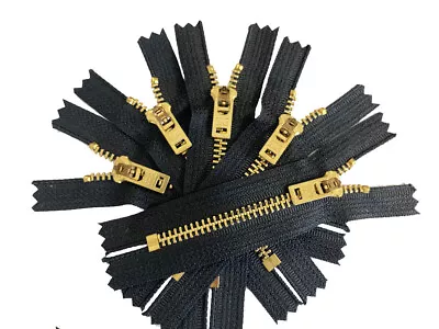  3  To 14  Jeans Zipper YKK #5 Brass Metal Closed End - Colors Black Or White • $7.99