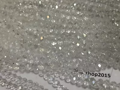 70 Faceted Rondelle Crystal Glass Beads 8mm Loose Beads Jewellery Making Arts • £2.29