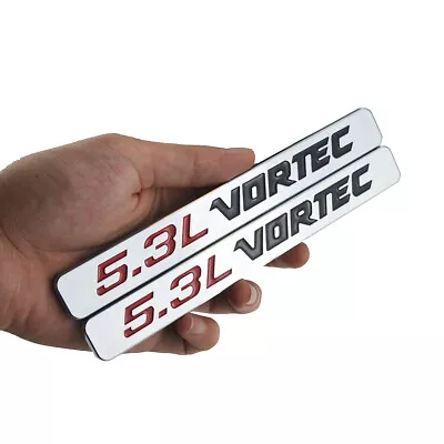 2 Pcs OEM 5.3L Vortec Hood Emblems Engine Badge 3d Logo Nameplate Chrome • $14.96