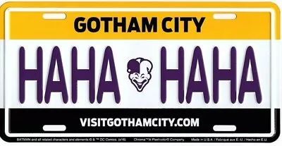 Gotham City Hahahaha Joker Batman Embossed Metal Novelty License Plate Tag • $13.95