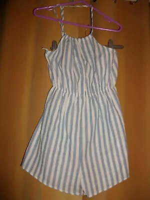 Blue Stripe Summer Playsuit Size 10 ZAFUL BNWT • £4.95