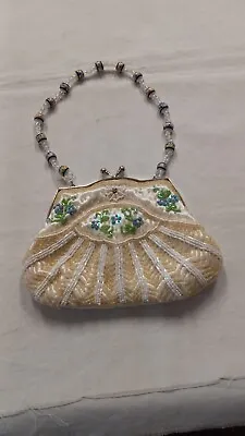 Faceted  Crystal Sequin White Iridescent Evening Bag Purse • $12