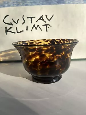 Tortoise Animal Print Handblown Vintage Glass Bowl • $42