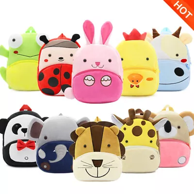 Baby Kids Girls Boys Backpack Toddler Bag Baby Plush Animal Cartoon Travel Bags • £10.99