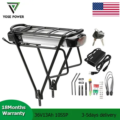 Rear Rack Ebike Battery 36V 13Ah Electric Bike Lithium Battery 36V 700W E-bikes • $211.59