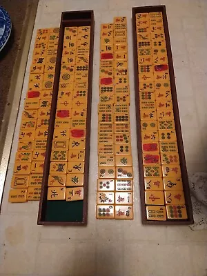 Vintage Set Of 155  Mahjong  Bakelite Tiles Only  • $225