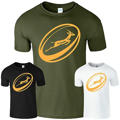 Spirngbok Mens T-Shirt South Africa Rugby Team African Suppoters Fan Top Tshirt • £7.99