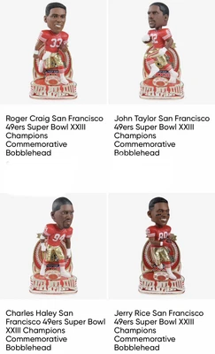 $600 • Buy San Francisco 49ers Bobbleheads XXIII Set Rice Taylor Craig Haley Pre Order