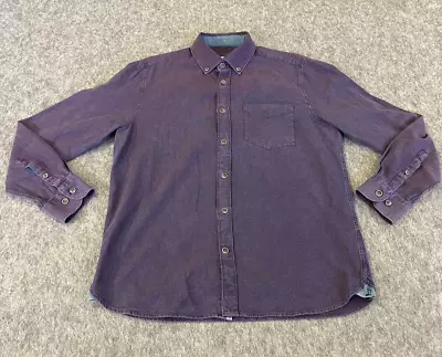 32 Bar Blues 100% Cotton Shirt Men's Size M Purple Long Sleeve Button Down • $20