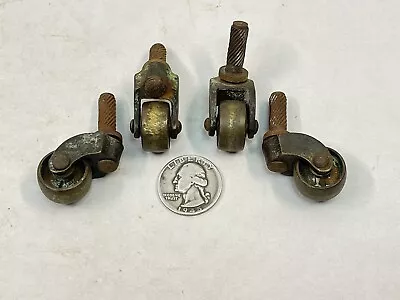 4 (1 Set) Antique Brass Casters Pembrooke Table Furniture Casters Wheels Rollers • $34