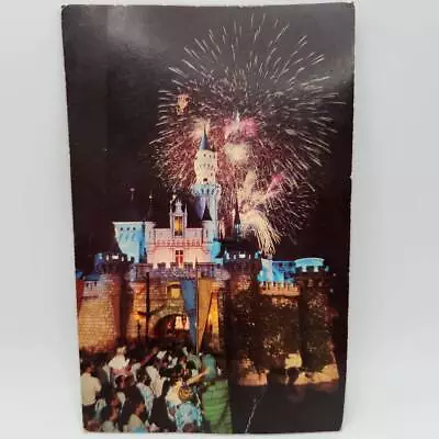 Vintage Disneyland Postcard 1960's Fantasy In The Sky Fireworks Sleeping Beauty  • $4.95